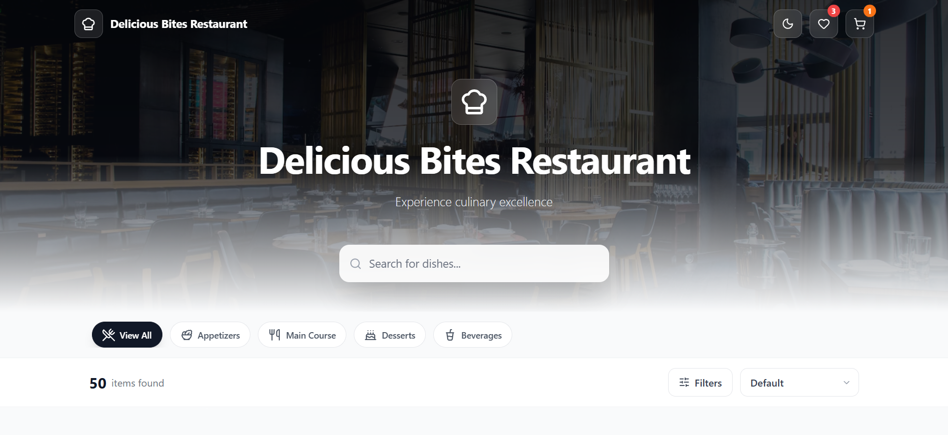 Restaurant E-Menu App